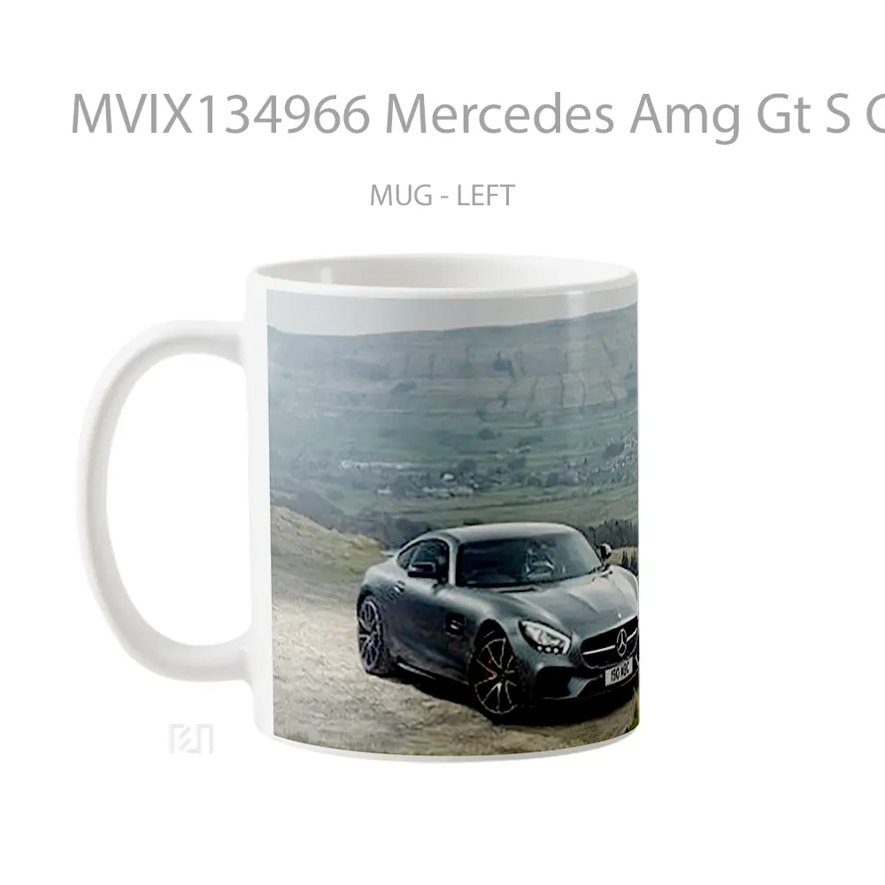 Mug Mercedes Amg Gt S Gray In Mountains Cangkir Mobil - All-side / Desain