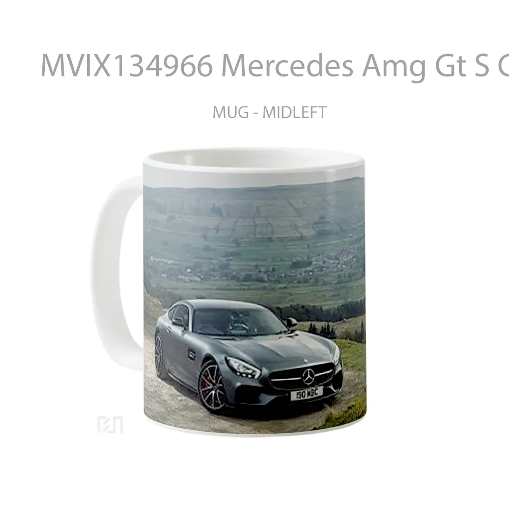 Mug Mercedes Amg Gt S Gray In Mountains Cangkir Mobil - All-side / Desain