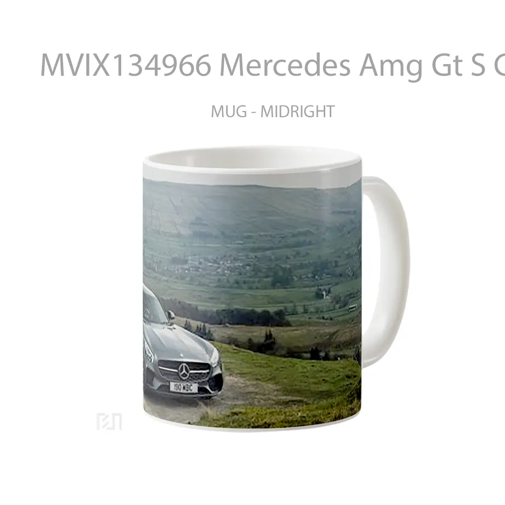 Mug Mercedes Amg Gt S Gray In Mountains Cangkir Mobil - All-side / Desain