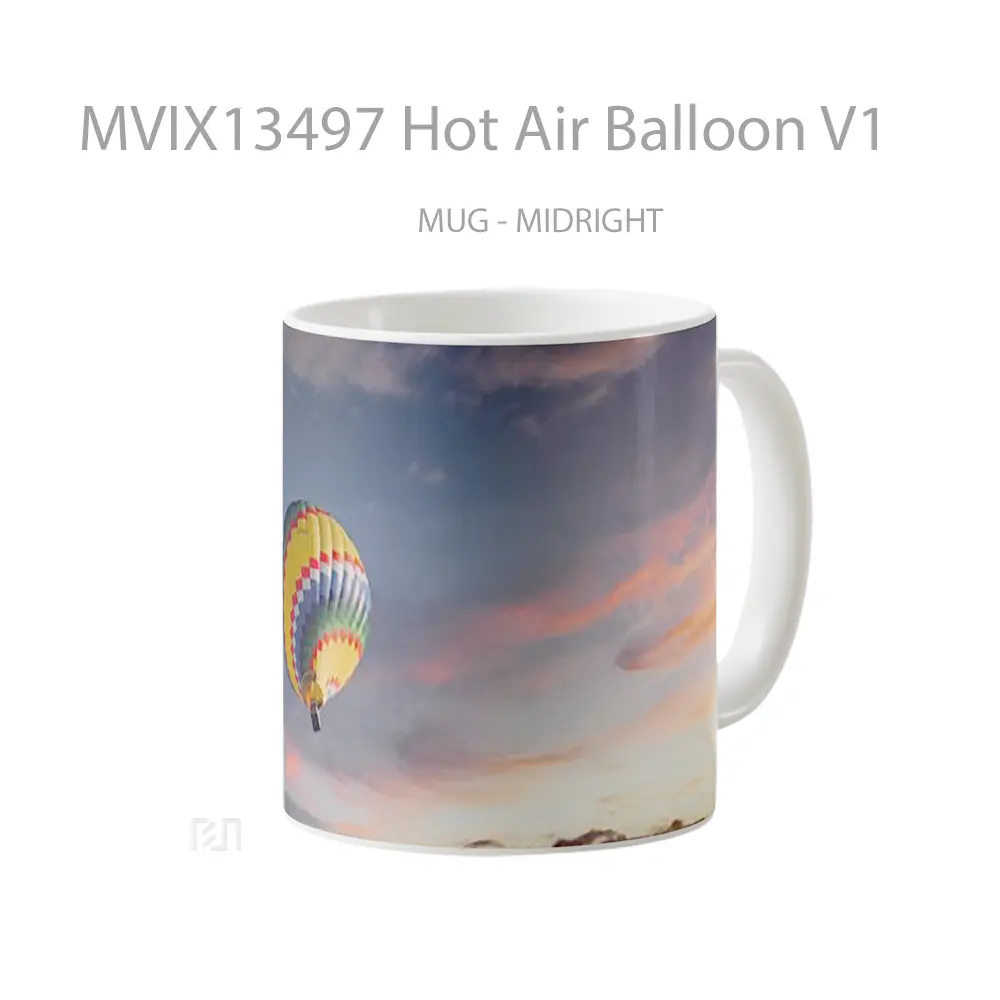Mug Hot Air Balloon V1 Gelas Keramik Unik - All-side / Desain