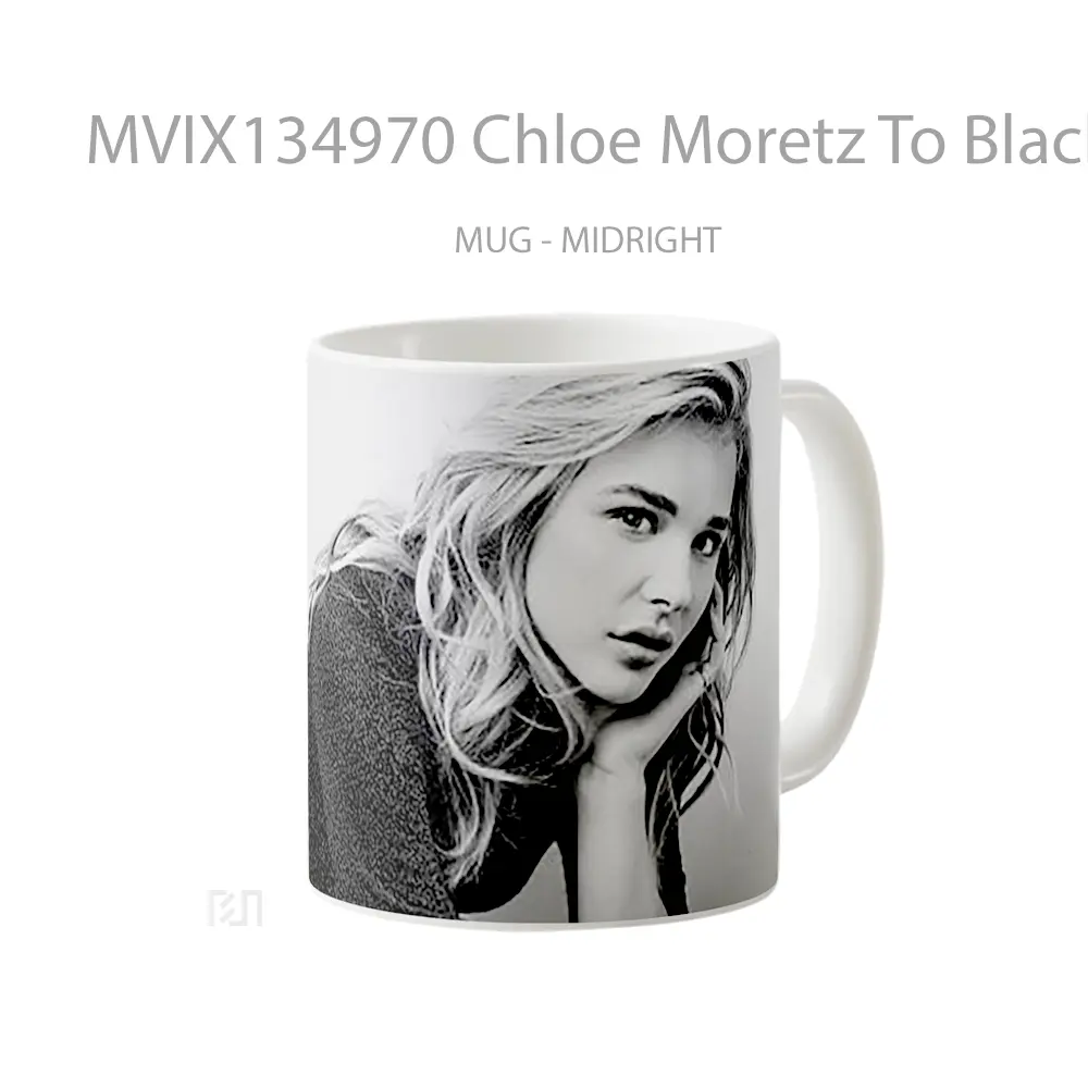 Mug Chloe Moretz To Black And White Gelas Keramik Unik - All-side / Desain