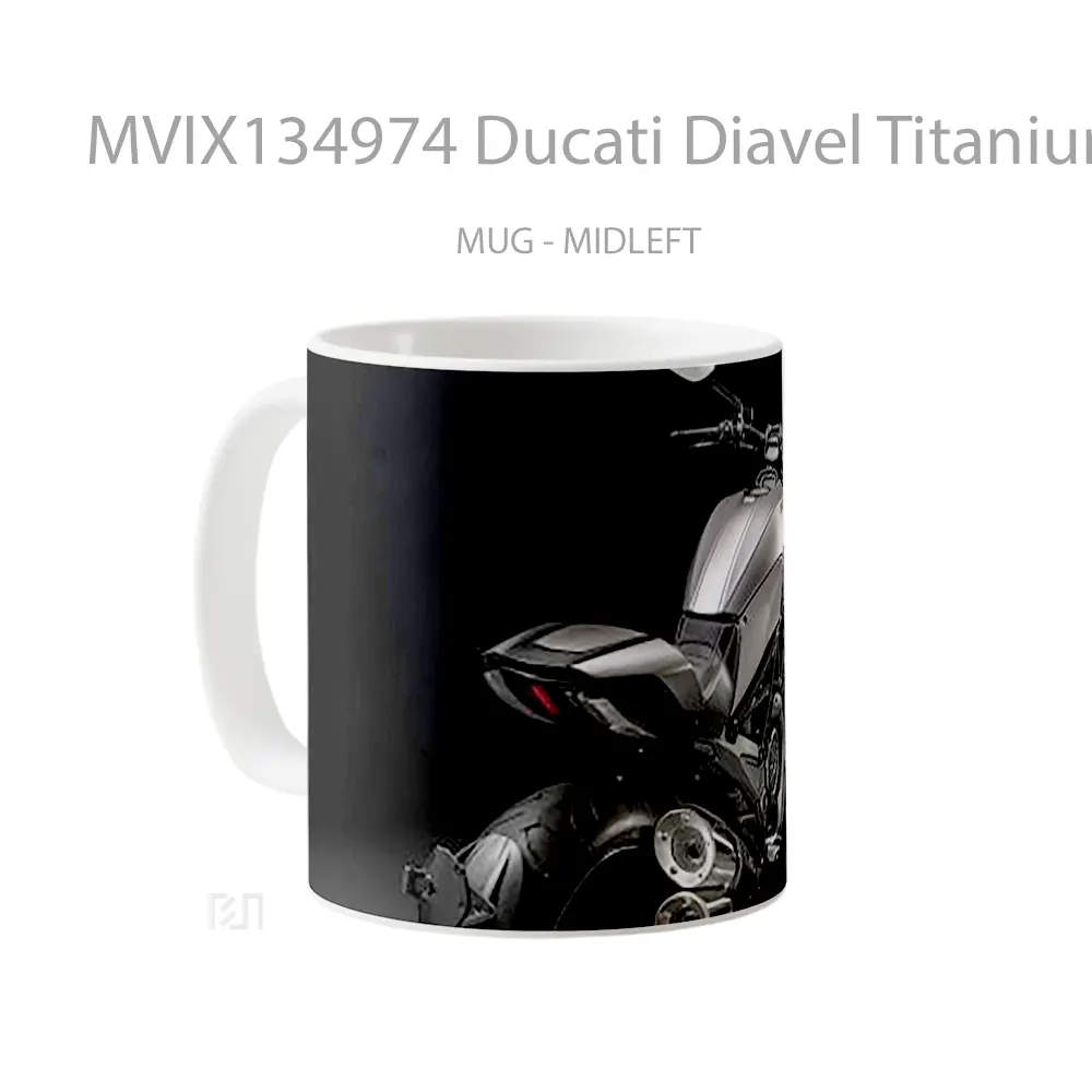 Mug Ducati Diavel Titanium Black Cangkir Mobil - All-side / Desain