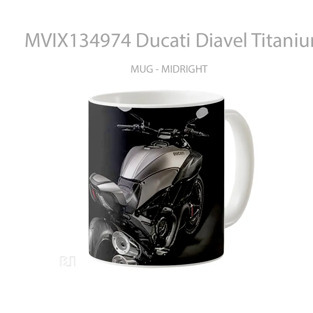 Mug Ducati Diavel Titanium Black Cangkir Mobil - All-side / Desain