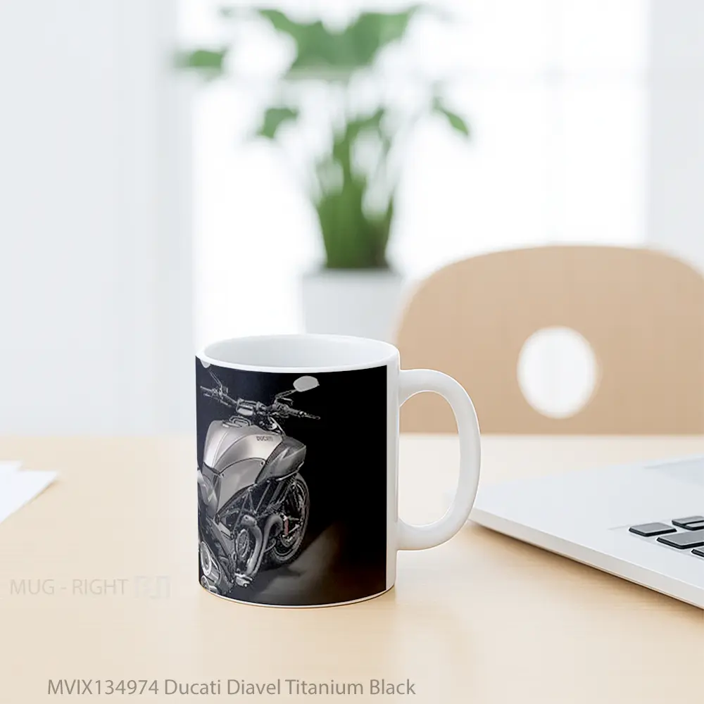 Mug Ducati Diavel Titanium Black Cangkir Mobil - All-side / Desain