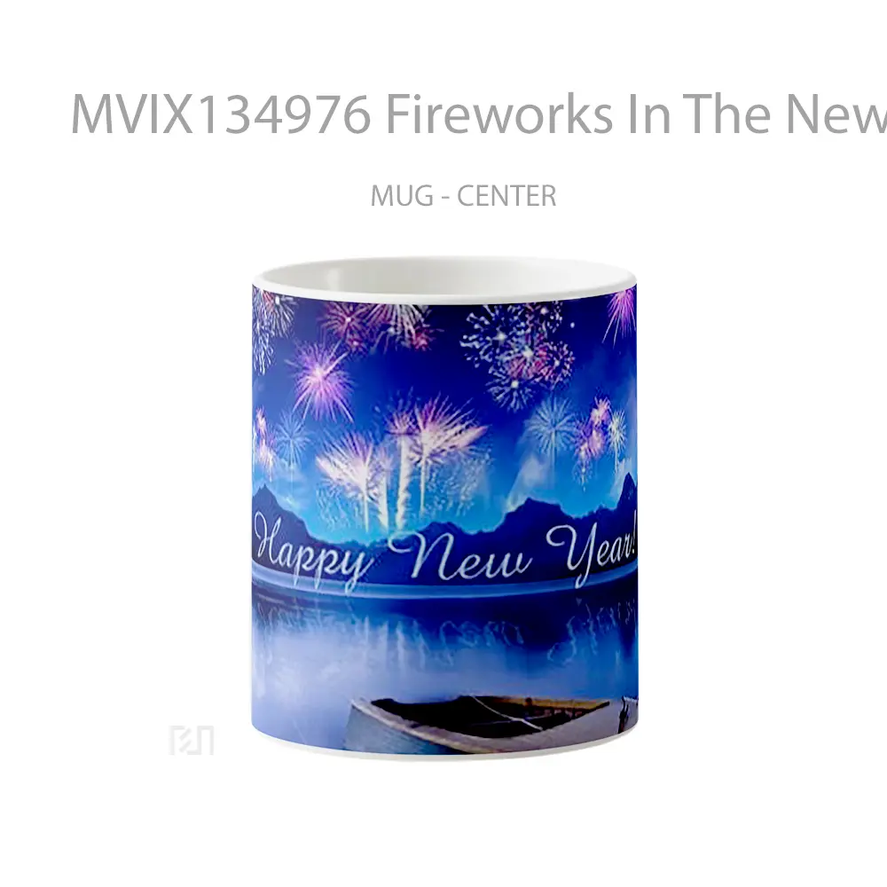 Mug Fireworks In The New Year Gelas Keramik Unik
