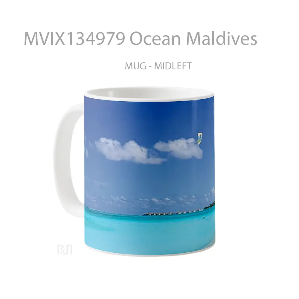 Mug Ocean Maldives Gelas Pemandangan Alam - All-side / Desain