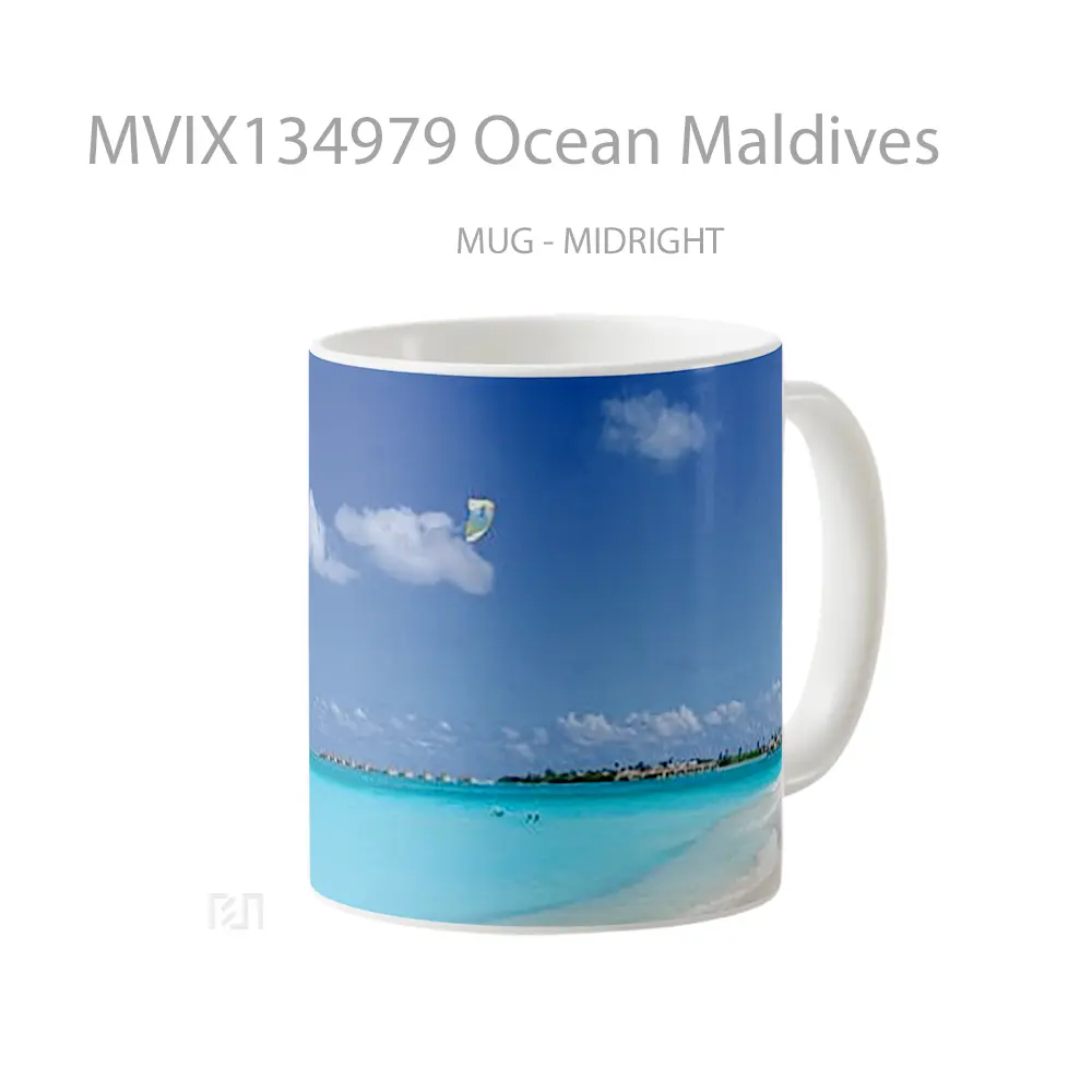 Mug Ocean Maldives Gelas Pemandangan Alam - All-side / Desain