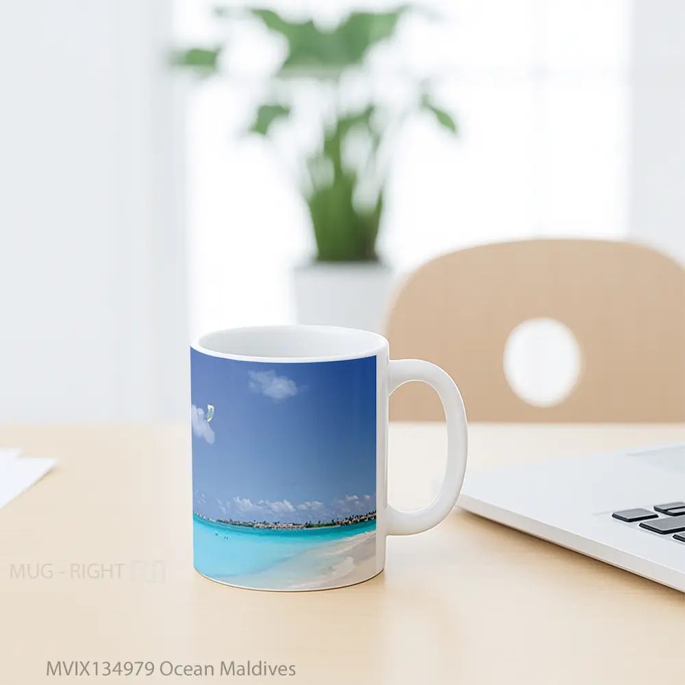 Mug Ocean Maldives Gelas Pemandangan Alam - All-side / Desain