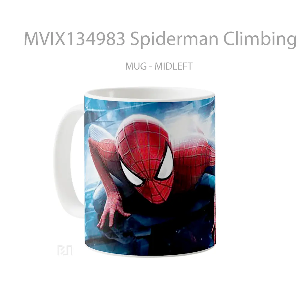 Mug Spiderman Climbing Gelas Superhero - All-side / Desain