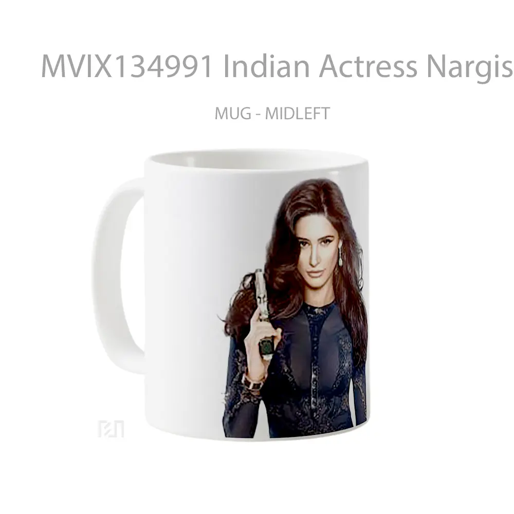 Mug Indian Actress Nargis Fakhri Gelas Keramik Unik - All-side / Desain