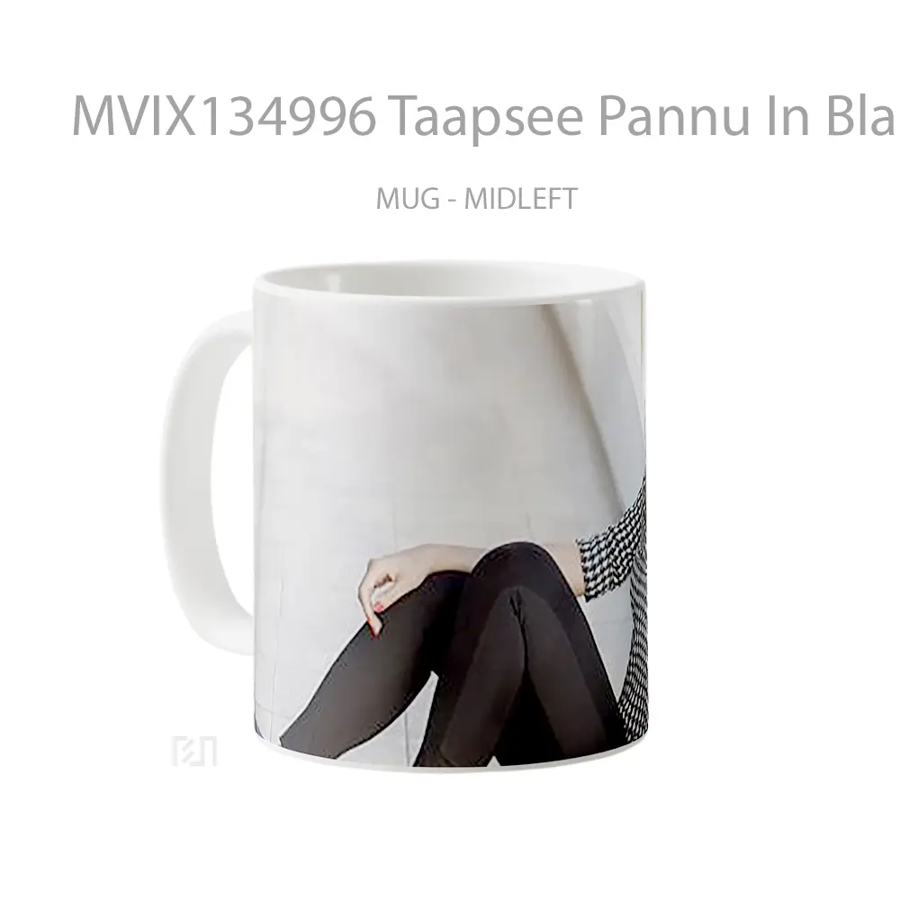 Mug Taapsee Pannu In Black Gelas Keramik Unik - All-side / Desain