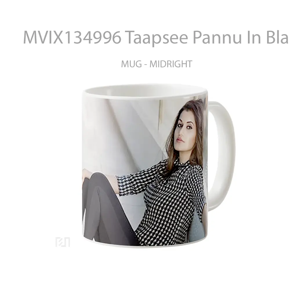 Mug Taapsee Pannu In Black Gelas Keramik Unik - All-side / Desain