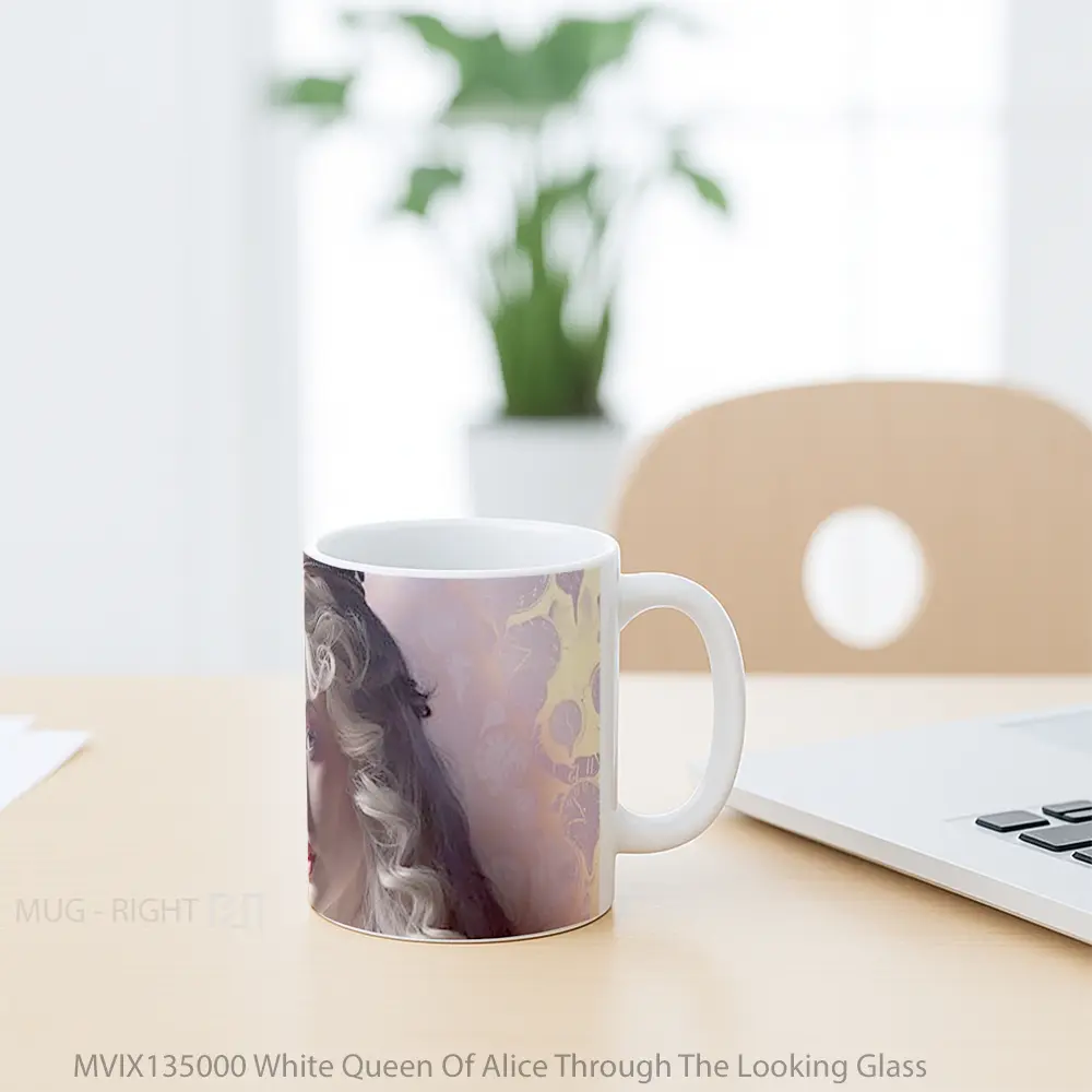 Mug White Queen Of Alice Through The Looking Glass Gelas Keramik Unik - All-side / Desain