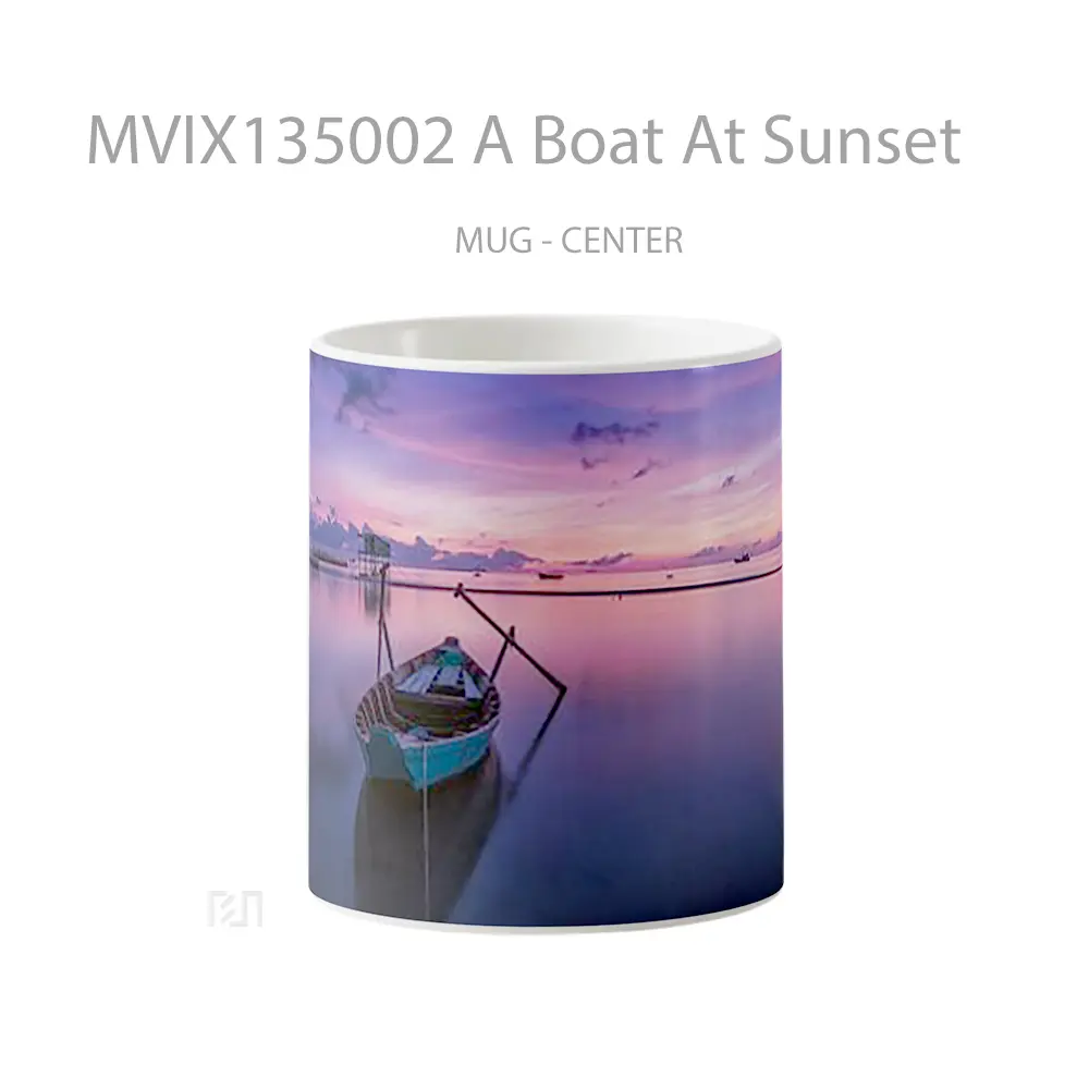 Mug A Boat At Sunset Gelas Pemandangan Alam