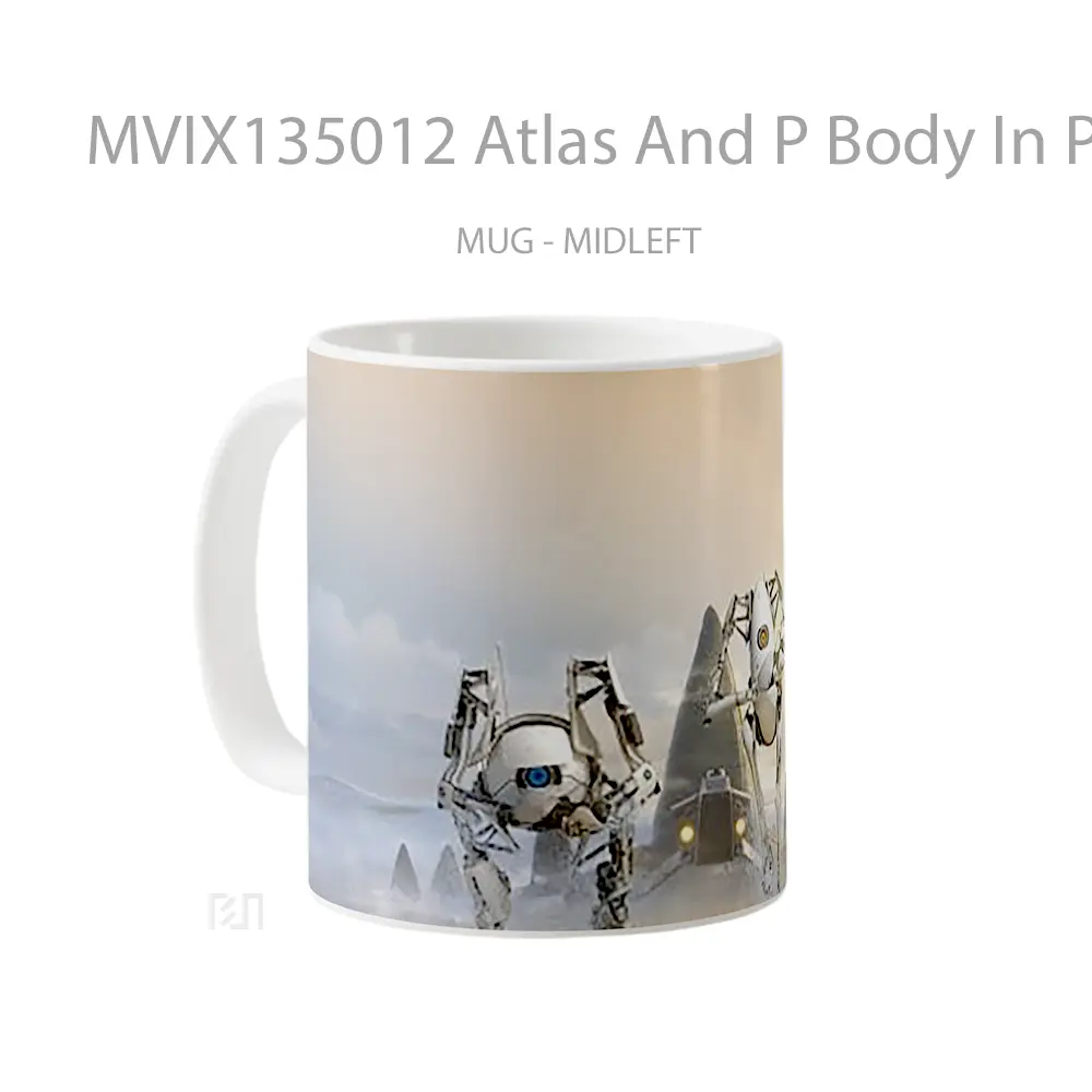 Mug Atlas And P Body In Portal 2 Gelas Keramik Unik - All-side / Desain