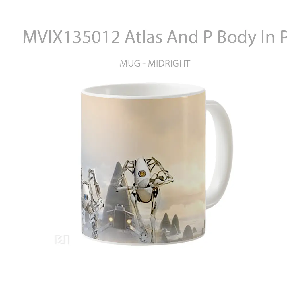 Mug Atlas And P Body In Portal 2 Gelas Keramik Unik - All-side / Desain