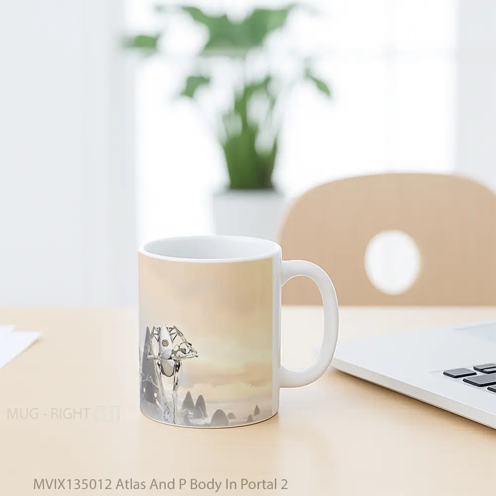 Mug Atlas And P Body In Portal 2 Gelas Keramik Unik - All-side / Desain