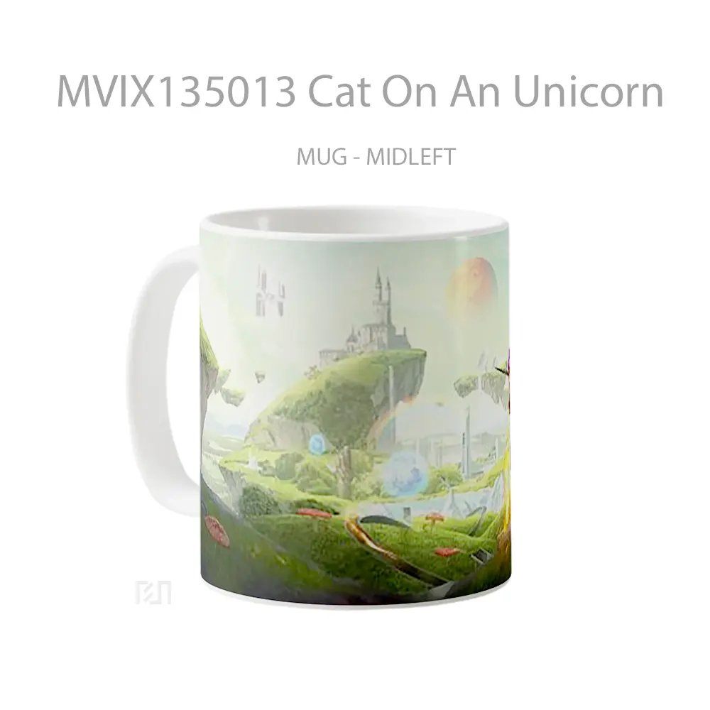 Mug Cat On An Unicorn Gelas Hewan Lucu - All-side / Desain