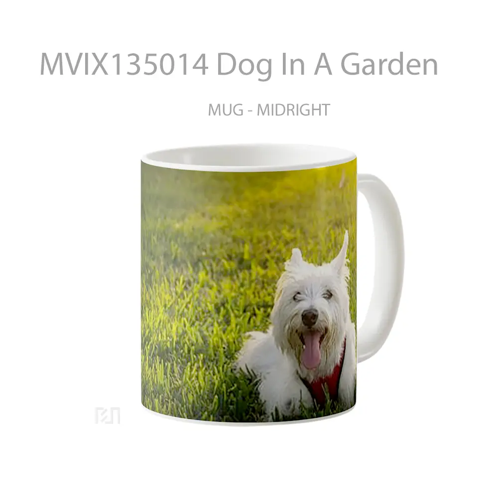 Mug Dog In A Garden Gelas Hewan Lucu - All-side / Desain