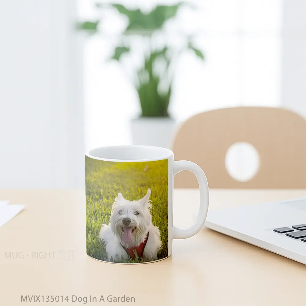 Mug Dog In A Garden Gelas Hewan Lucu - All-side / Desain