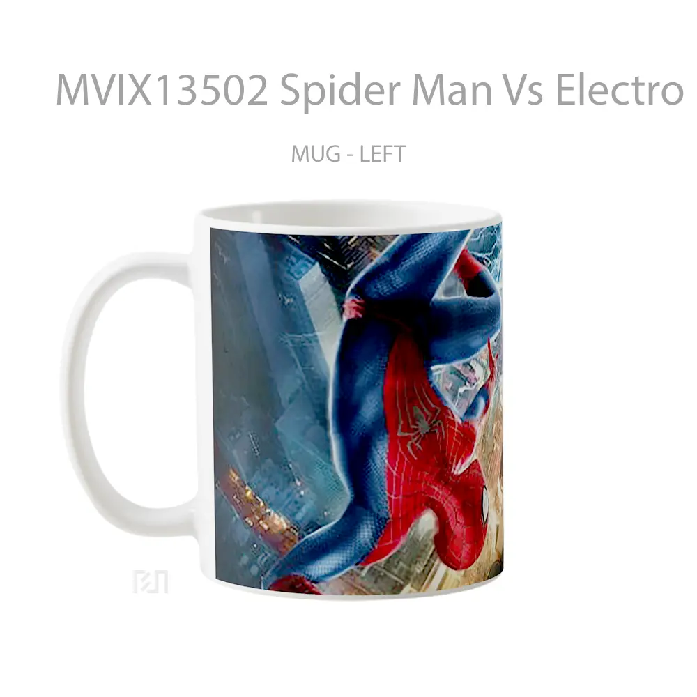Mug Spider Man Vs Electro Gelas Superhero - All-side / Desain