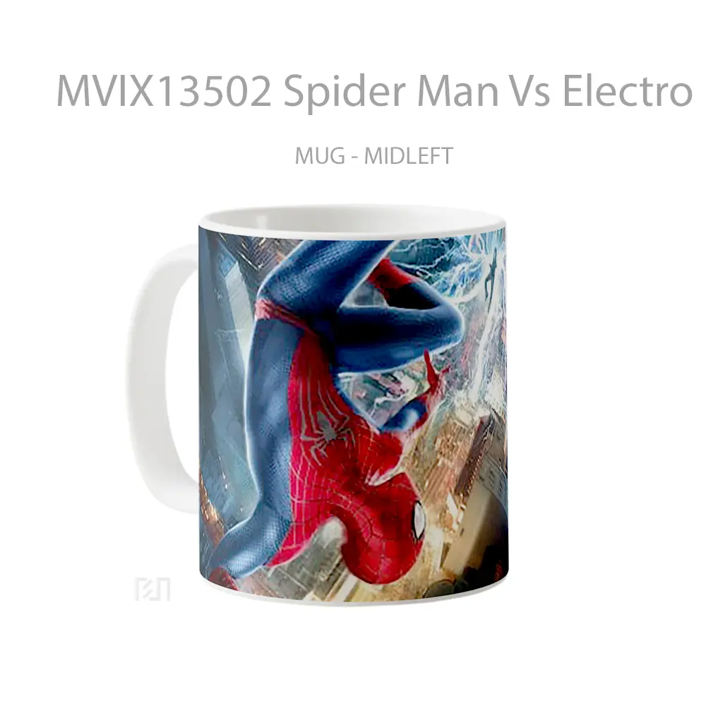 Mug Spider Man Vs Electro Gelas Superhero - All-side / Desain