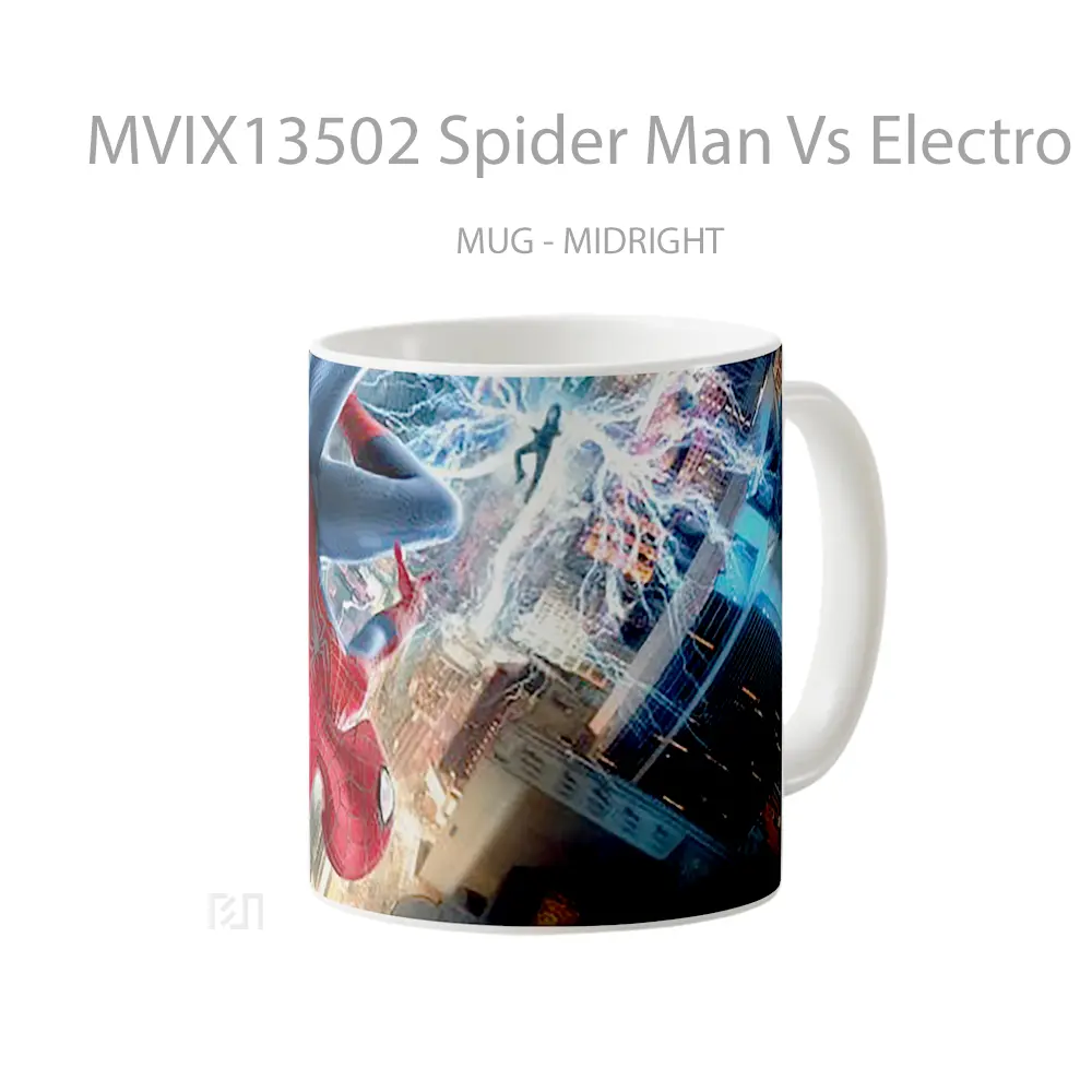 Mug Spider Man Vs Electro Gelas Superhero - All-side / Desain