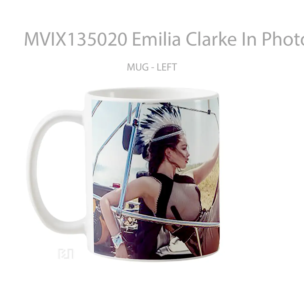 Mug Emilia Clarke In Photo Session Gelas Seni Modern - All-side / Desain
