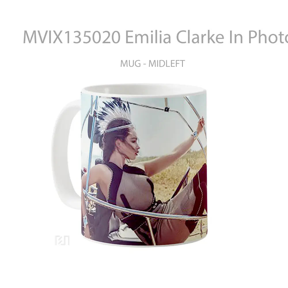 Mug Emilia Clarke In Photo Session Gelas Seni Modern - All-side / Desain