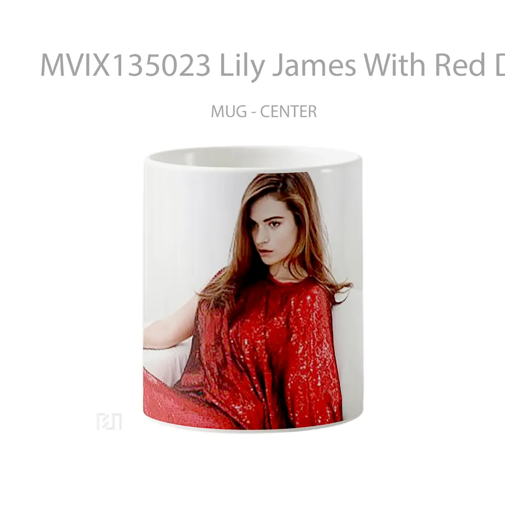 Mug Lily James With Red Dress Gelas Keramik Unik