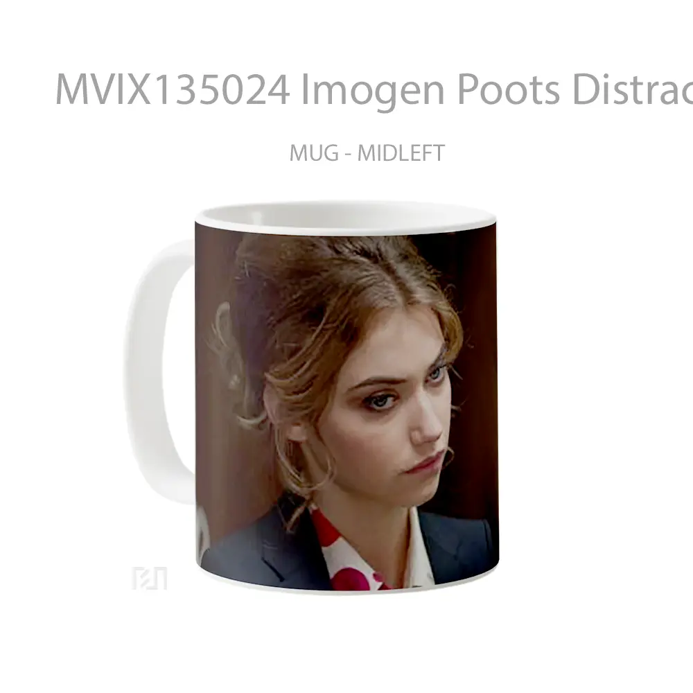 Mug Imogen Poots Distracted Gelas Keramik Unik - All-side / Desain