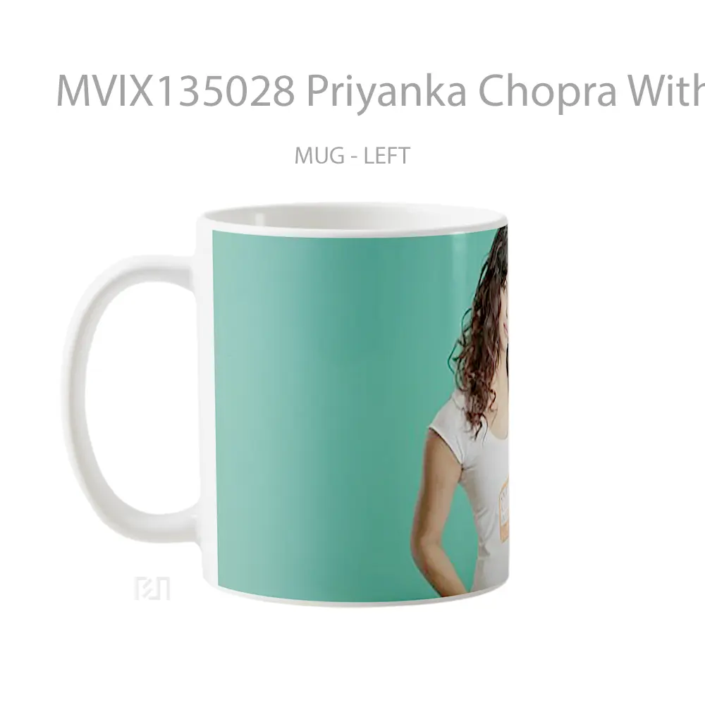 Mug Priyanka Chopra With Curly Hair Gelas Keramik Unik - All-side / Desain