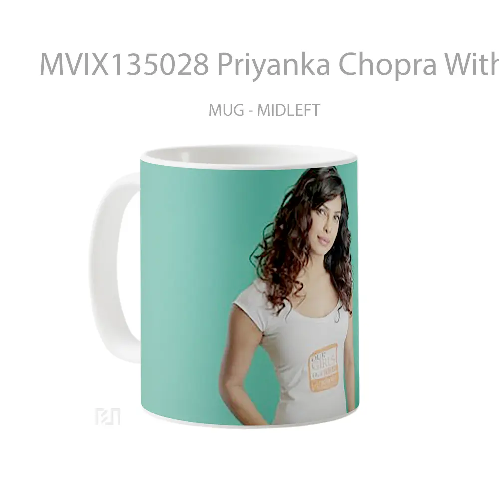 Mug Priyanka Chopra With Curly Hair Gelas Keramik Unik - All-side / Desain