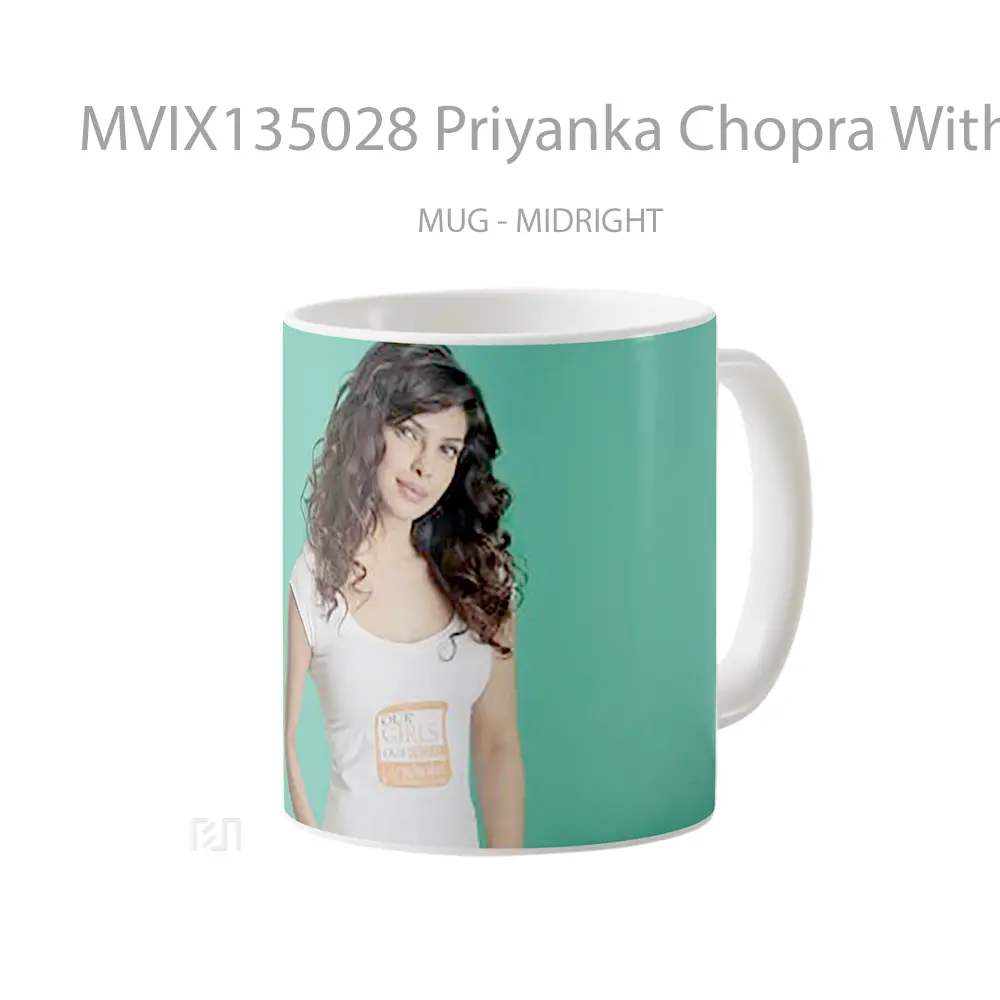 Mug Priyanka Chopra With Curly Hair Gelas Keramik Unik - All-side / Desain