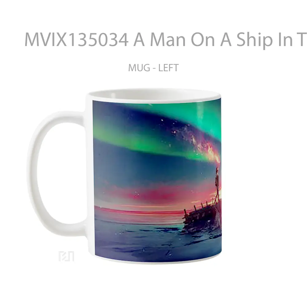 Mug A Man On A Ship In The Sky And Sea Gelas Pemandangan Alam - All-side / Desain