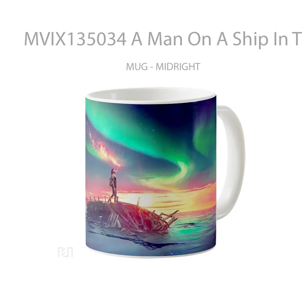 Mug A Man On A Ship In The Sky And Sea Gelas Pemandangan Alam - All-side / Desain