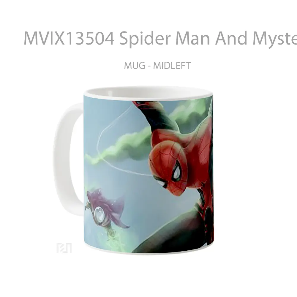 Mug Spider Man And Mysterio V1 Gelas Superhero - All-side / Desain
