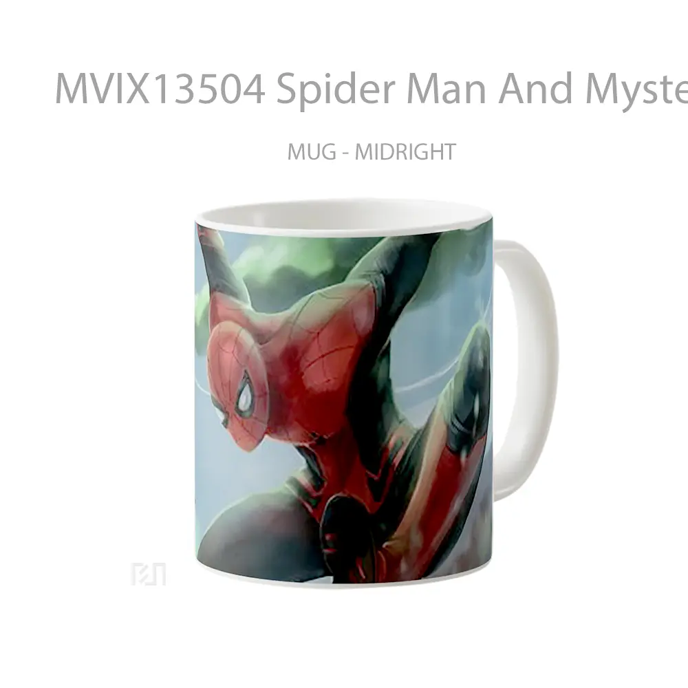 Mug Spider Man And Mysterio V1 Gelas Superhero - All-side / Desain