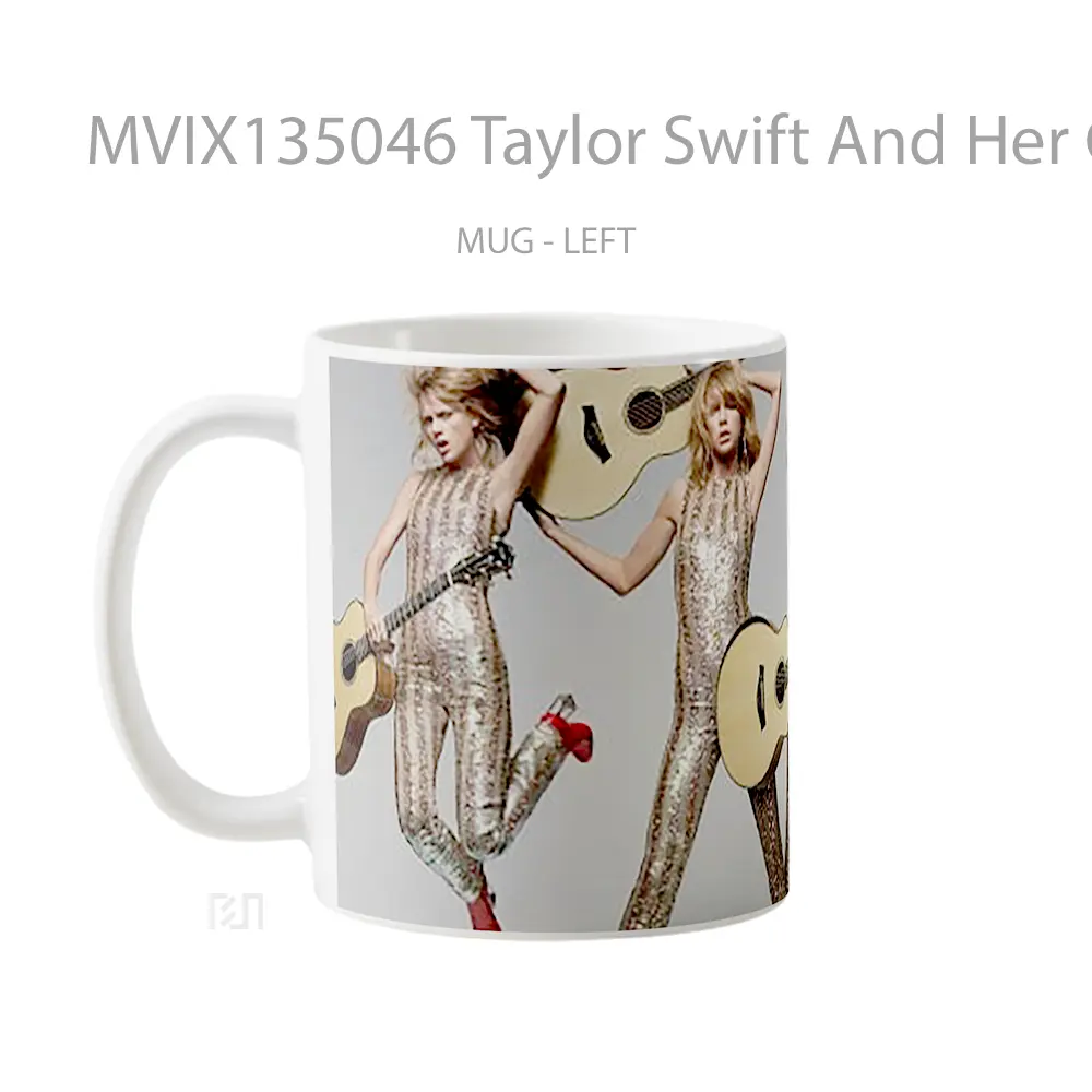 Mug Taylor Swift And Her Guitar Gelas Selebriti - All-side / Desain