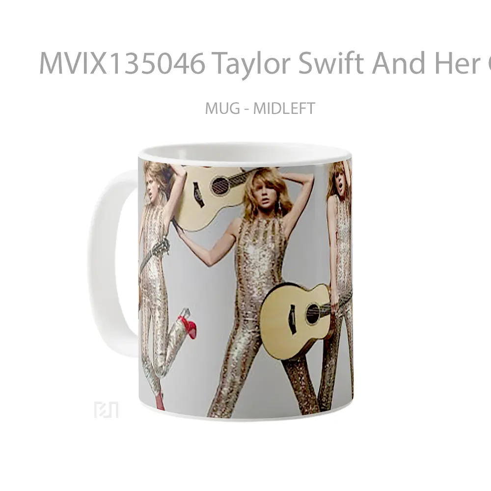 Mug Taylor Swift And Her Guitar Gelas Selebriti - All-side / Desain
