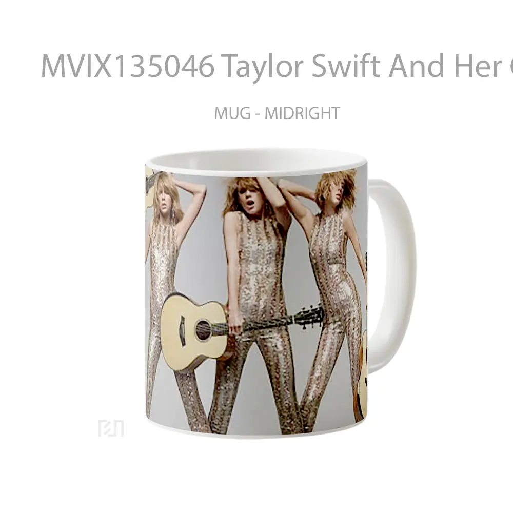 Mug Taylor Swift And Her Guitar Gelas Selebriti - All-side / Desain