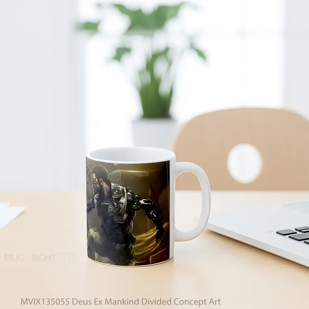 Mug Deus Ex Mankind Divided Concept Art Gelas Keramik Unik - All-side / Desain