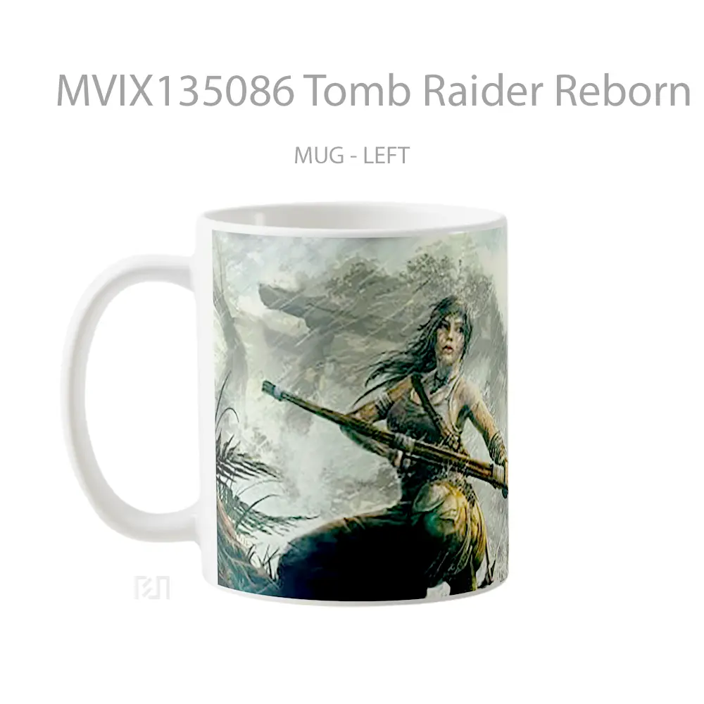 Mug Tomb Raider Reborn Lara Croft Art Gelas Keramik Unik - All-side / Desain