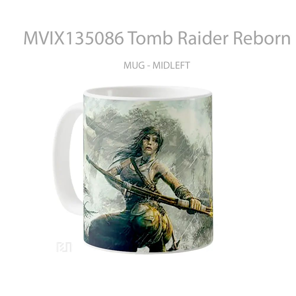 Mug Tomb Raider Reborn Lara Croft Art Gelas Keramik Unik - All-side / Desain
