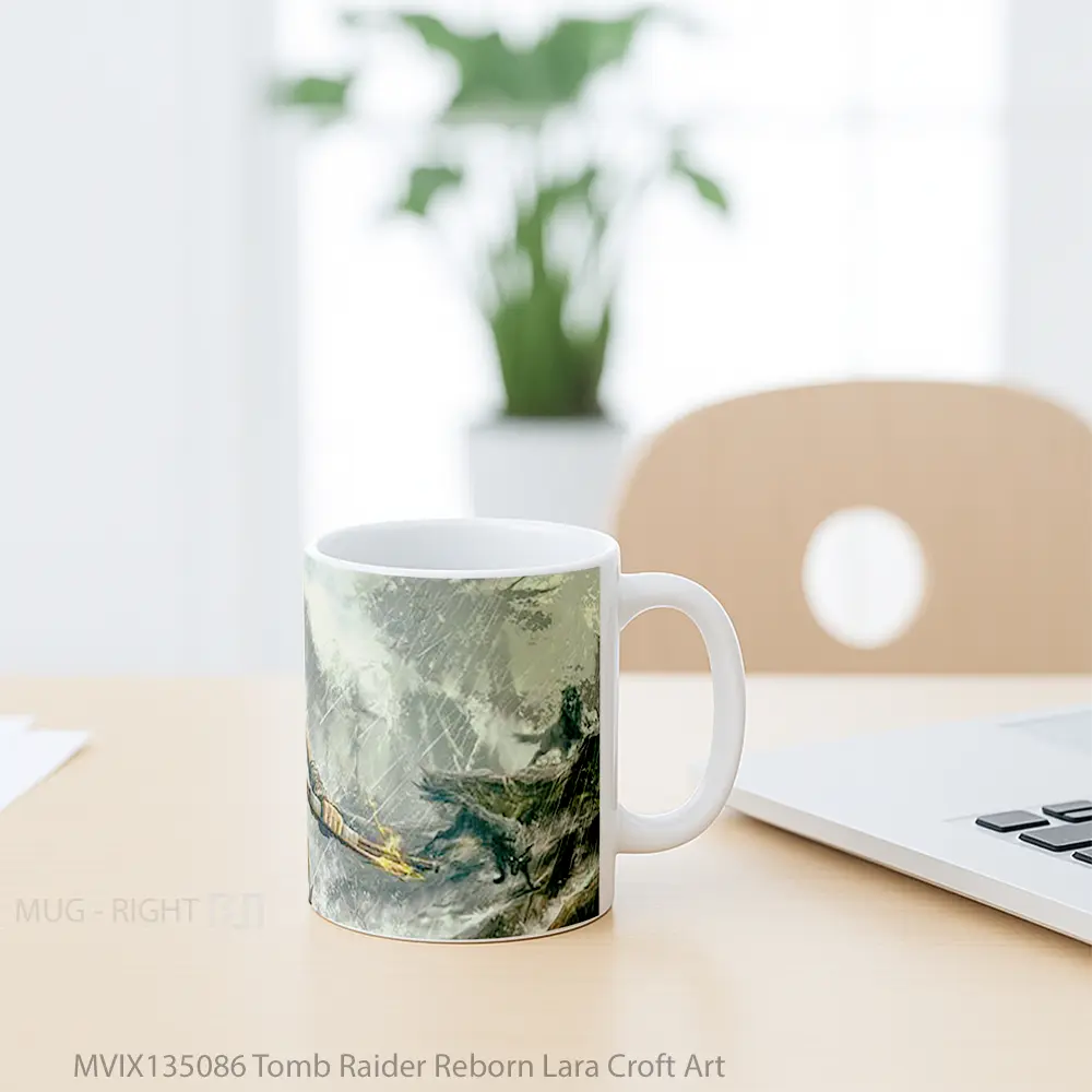 Mug Tomb Raider Reborn Lara Croft Art Gelas Keramik Unik - All-side / Desain