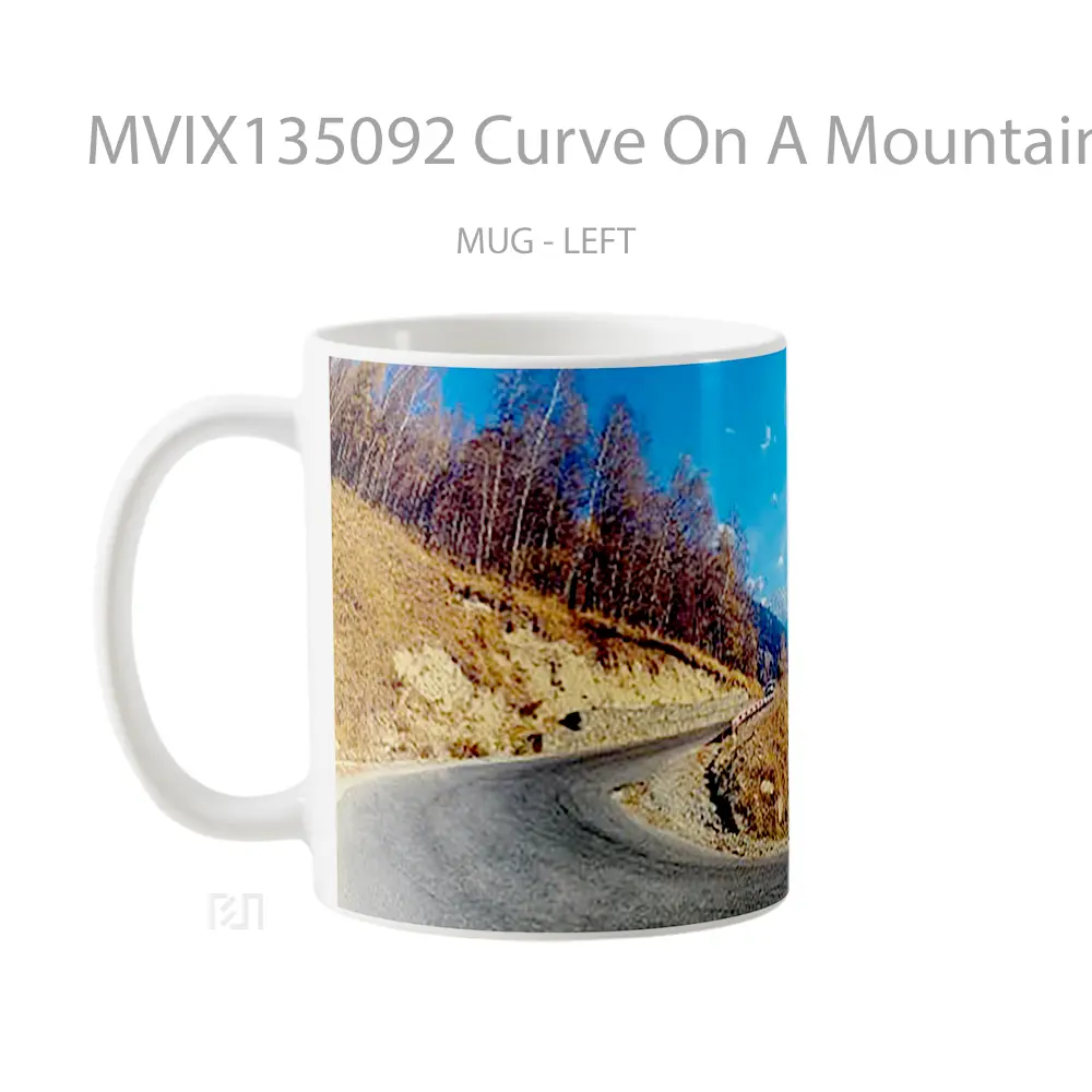 Mug Curve On A Mountain Gelas Pemandangan Alam - All-side / Desain