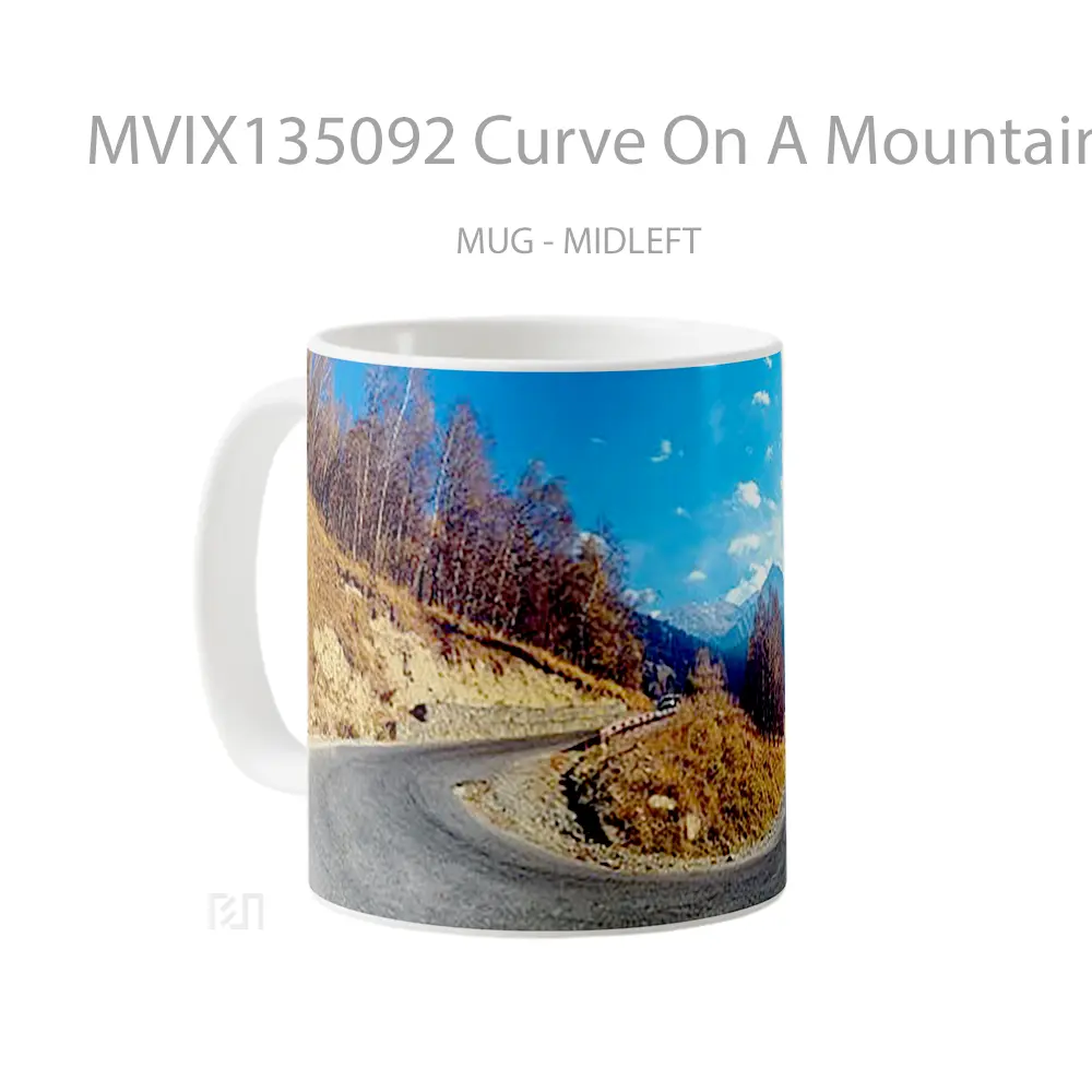 Mug Curve On A Mountain Gelas Pemandangan Alam - All-side / Desain