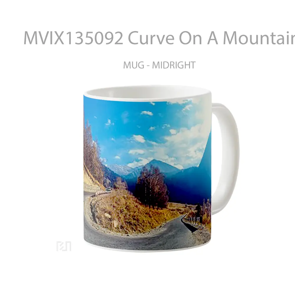Mug Curve On A Mountain Gelas Pemandangan Alam - All-side / Desain