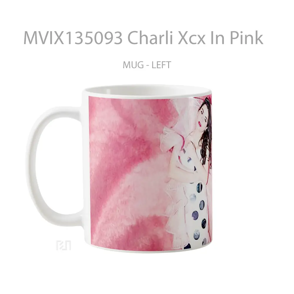 Mug Charli Xcx In Pink Gelas Keramik Unik - All-side / Desain