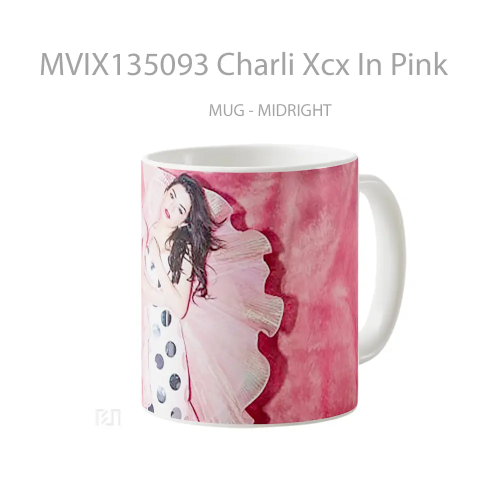 Mug Charli Xcx In Pink Gelas Keramik Unik - All-side / Desain